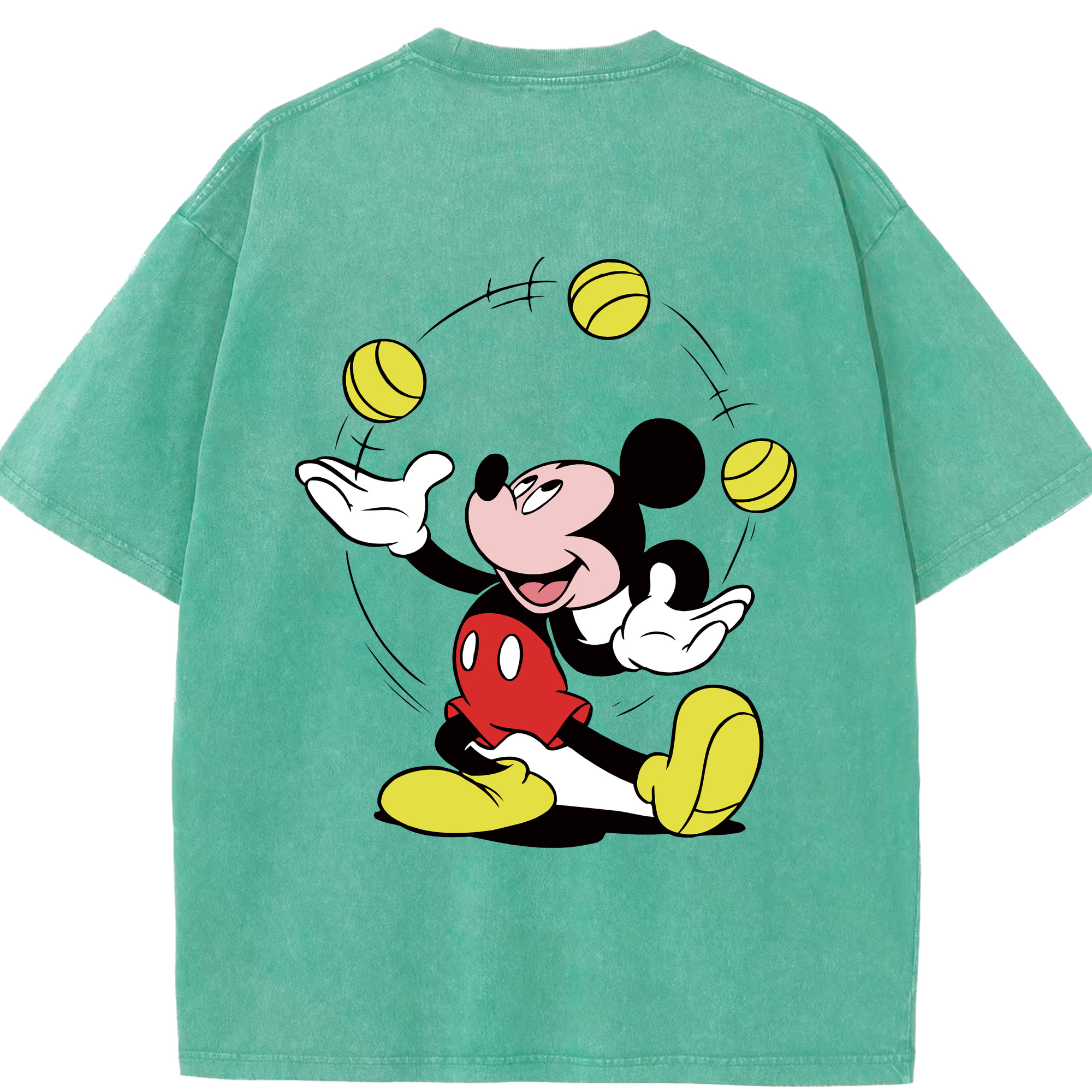 （画像用） ミッキーマウス Mickey Mouse 綿100% ヴィンテージ風 半袖Tシャツ（背面プリント）